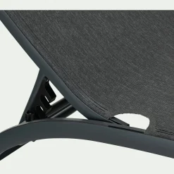 Bain de soleil en aluminium et textilène - noir