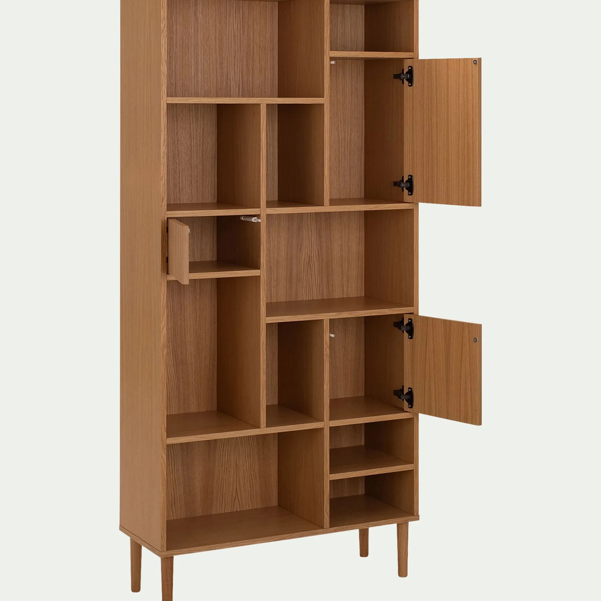 Bibliothèque déstructurée en bois L90xH190cm - bois clair