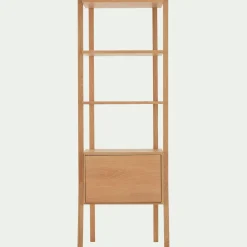 Bibliothèque en bois de chêne H192xL68cm - bois clair