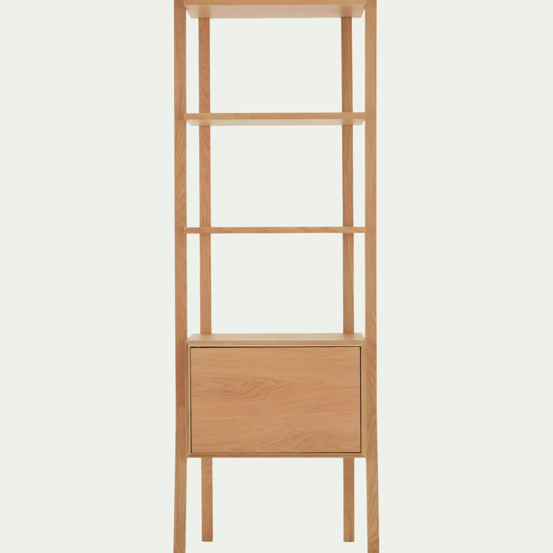 Bibliothèque en bois de chêne H192xL68cm - bois clair