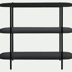 Bibliothèque 3 tablettes en métal - noir L100,50xH80cm