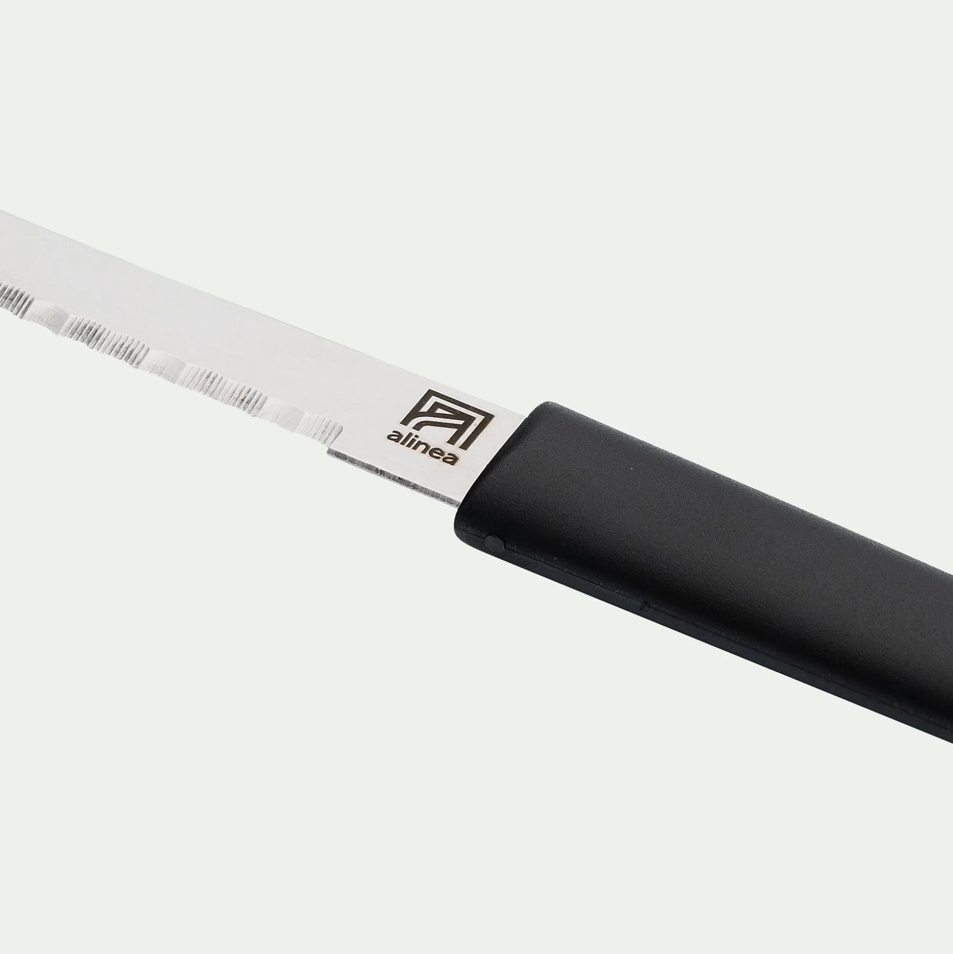 Bloc de 6 couteaux bi-matière et bio matière - noir