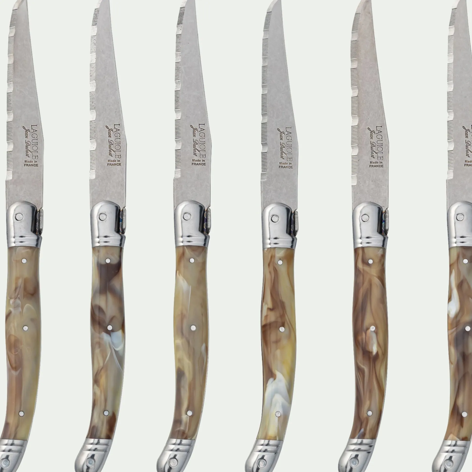 Bloc de 6 couteaux à steak en inox - argenté