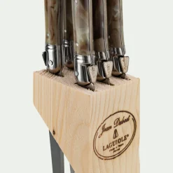 Bloc de 6 couteaux à steak en inox - argenté