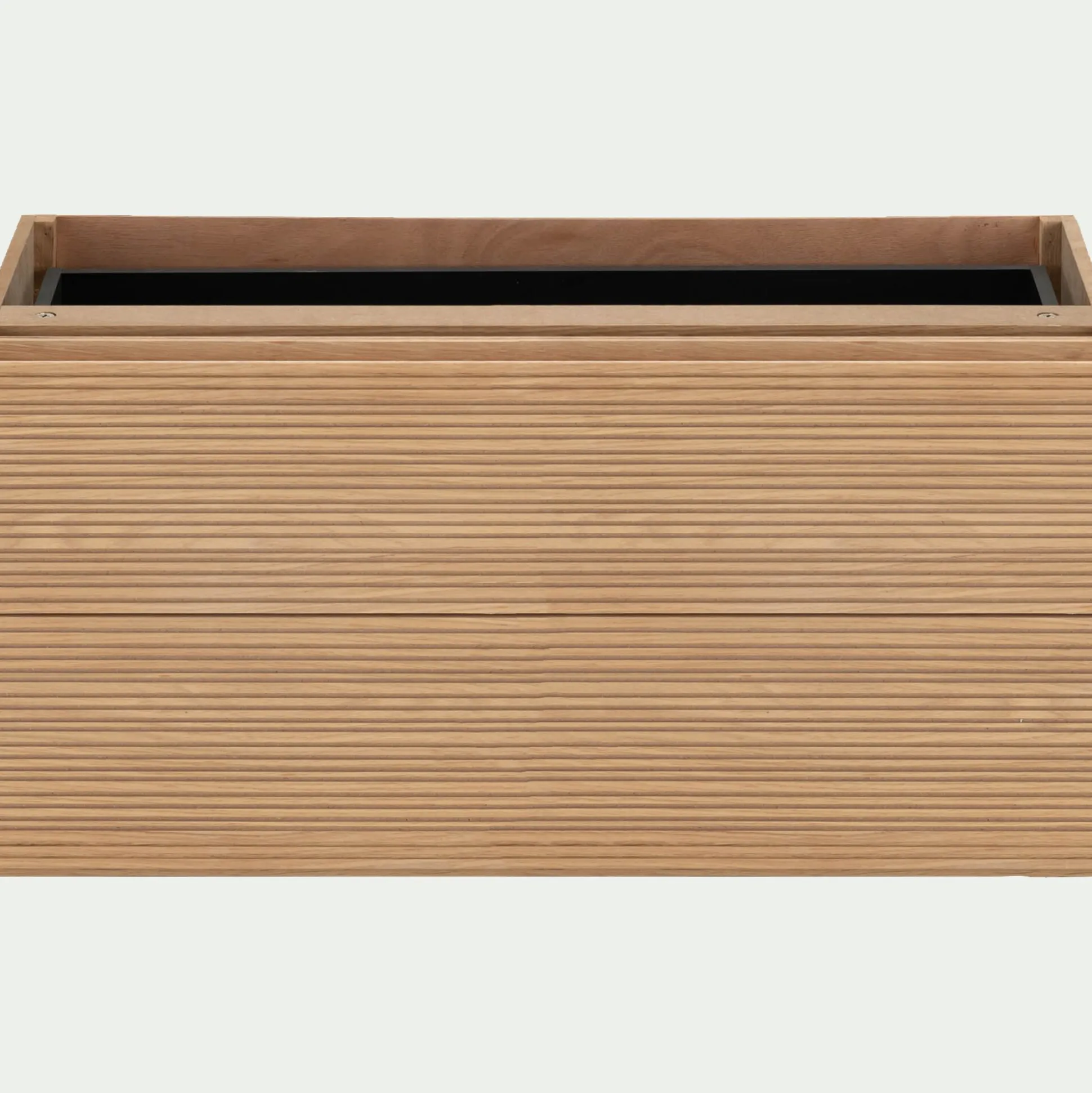 Bloc de 2 grands tiroirs en chêne strié L82cm - bois clair