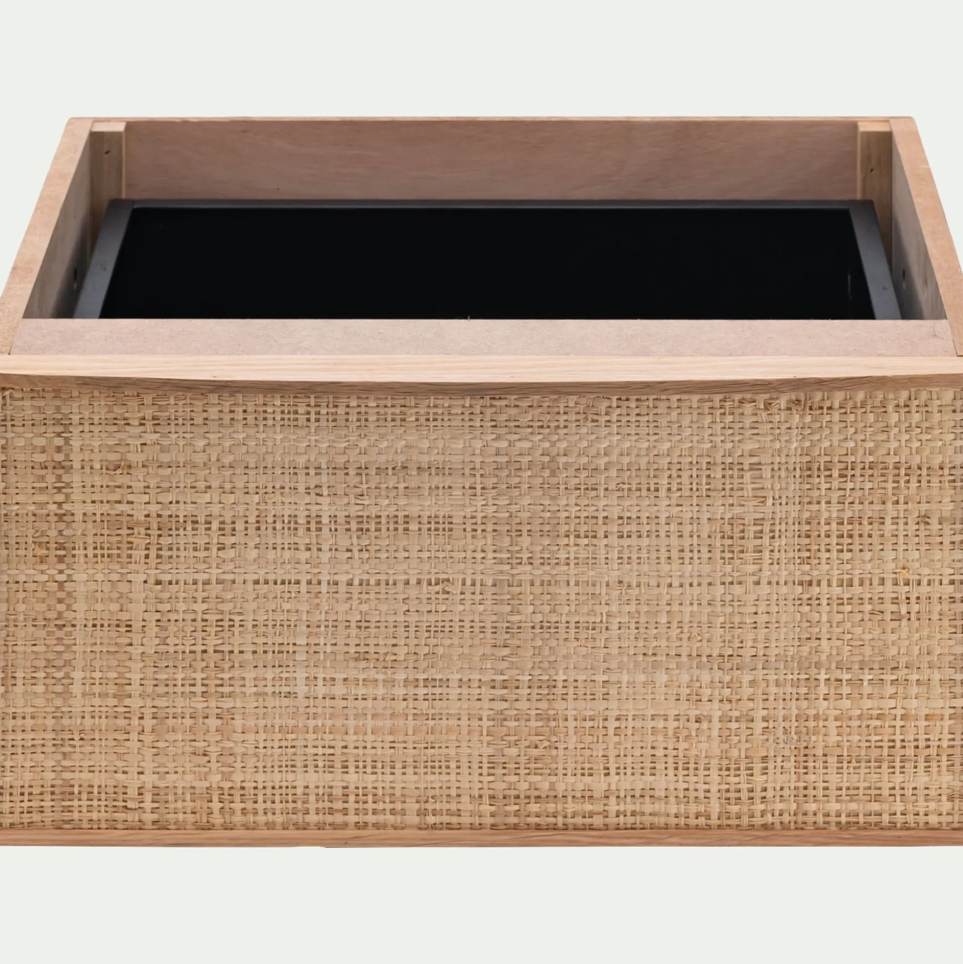 Bloc de 1 tiroir en chêne et raphia L40cm - bois clair