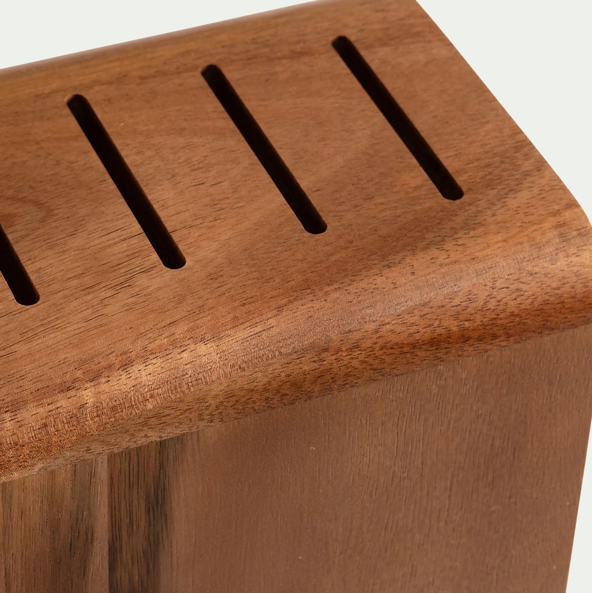 Bloc rangement de couteaux en acacia - bois foncé