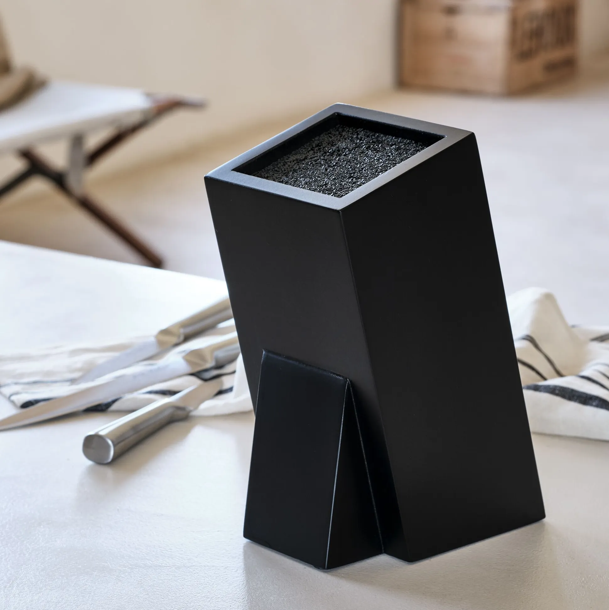 Bloc rangement de couteaux universel - noir