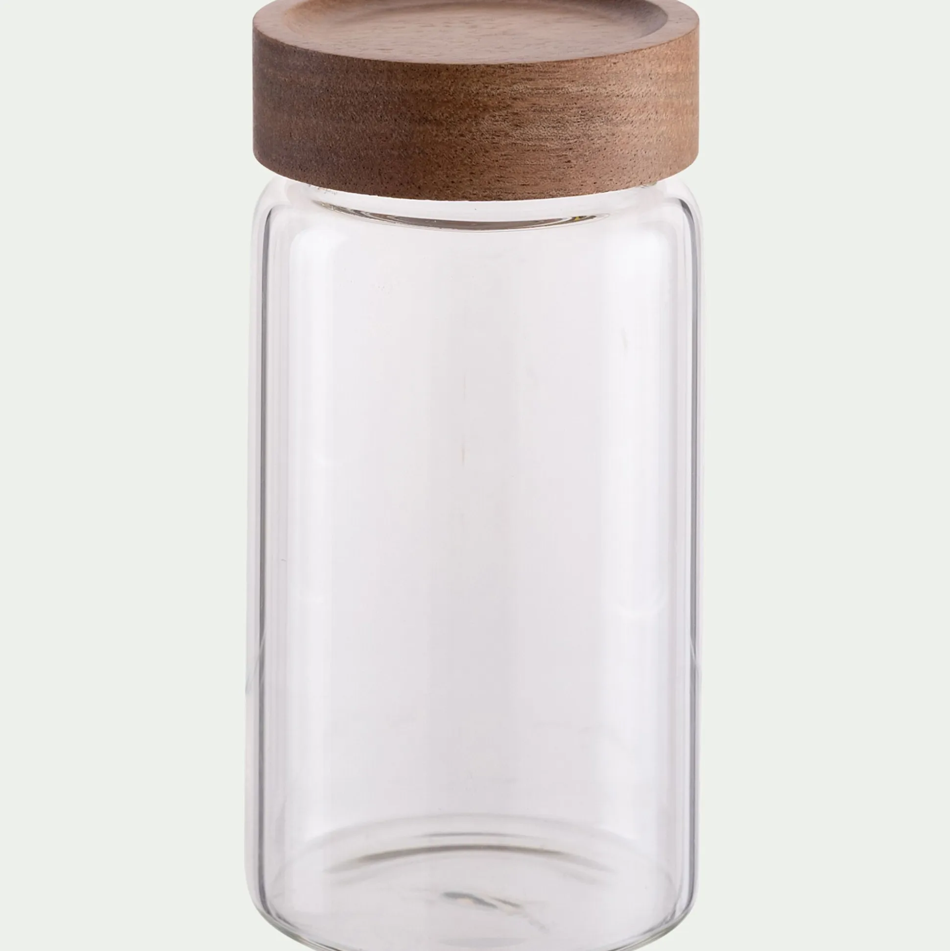 Bocal de conservation en verre avec couvercle en acacia 30cl - transparent