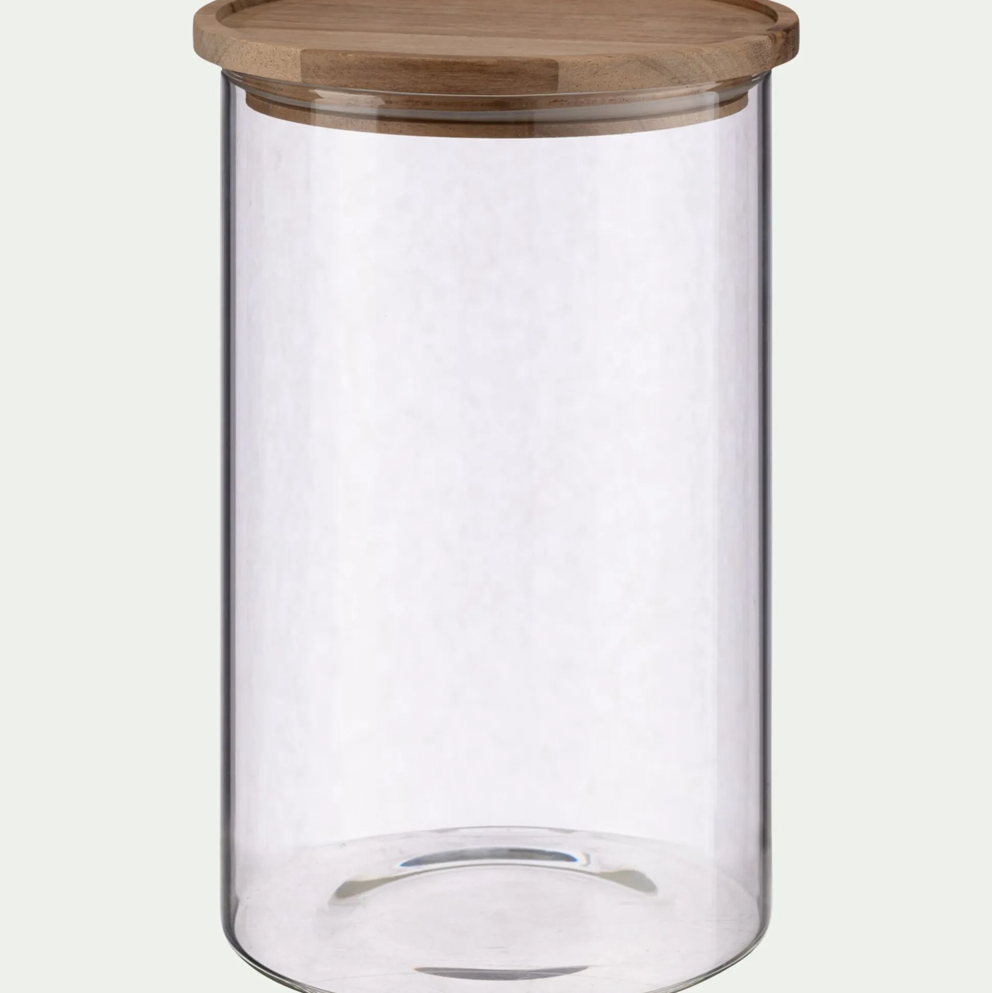 Bocal en verre avec couvercle en acacia 2L - transparent