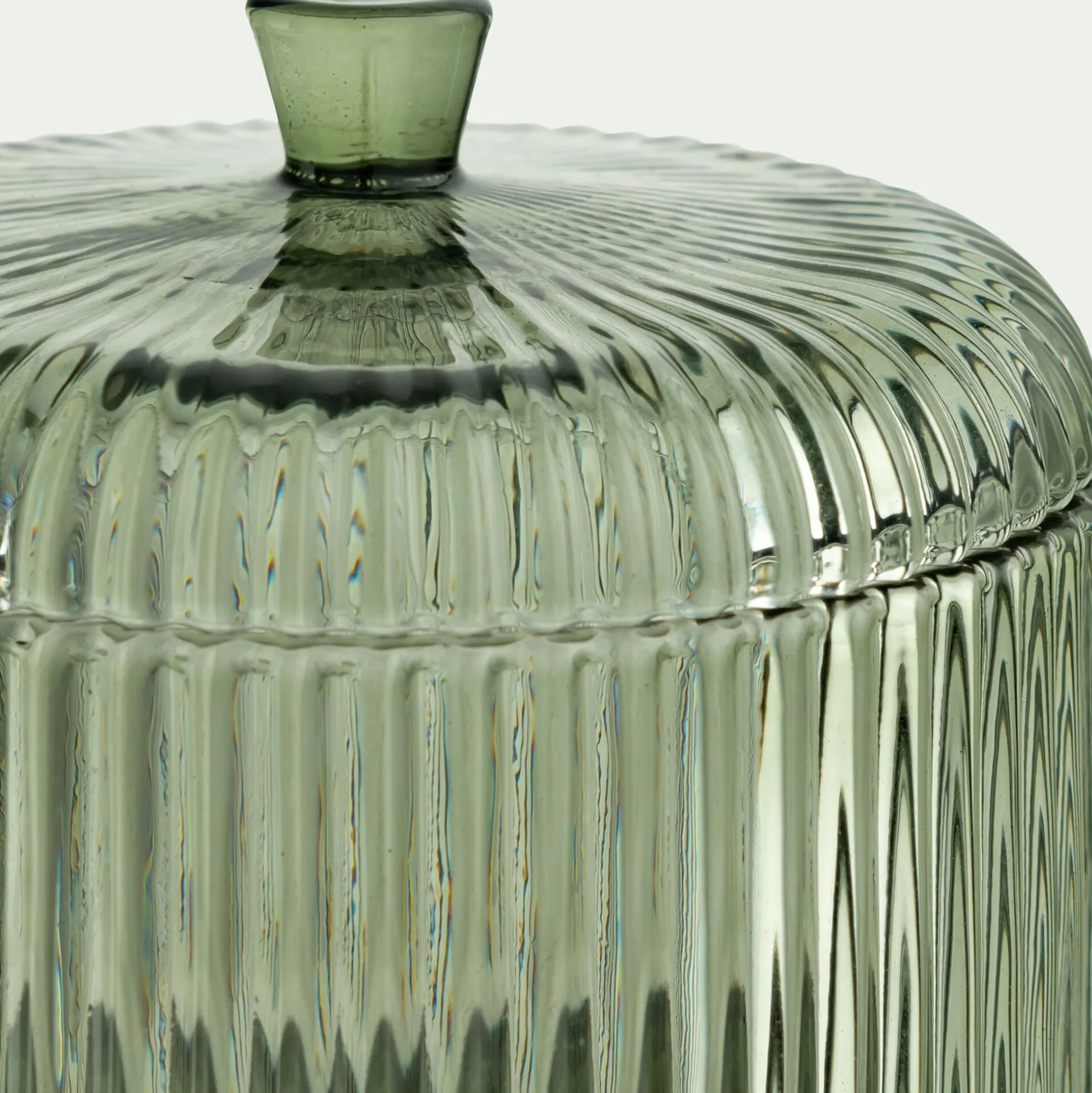 Boite déco en verre D10cm - vert
