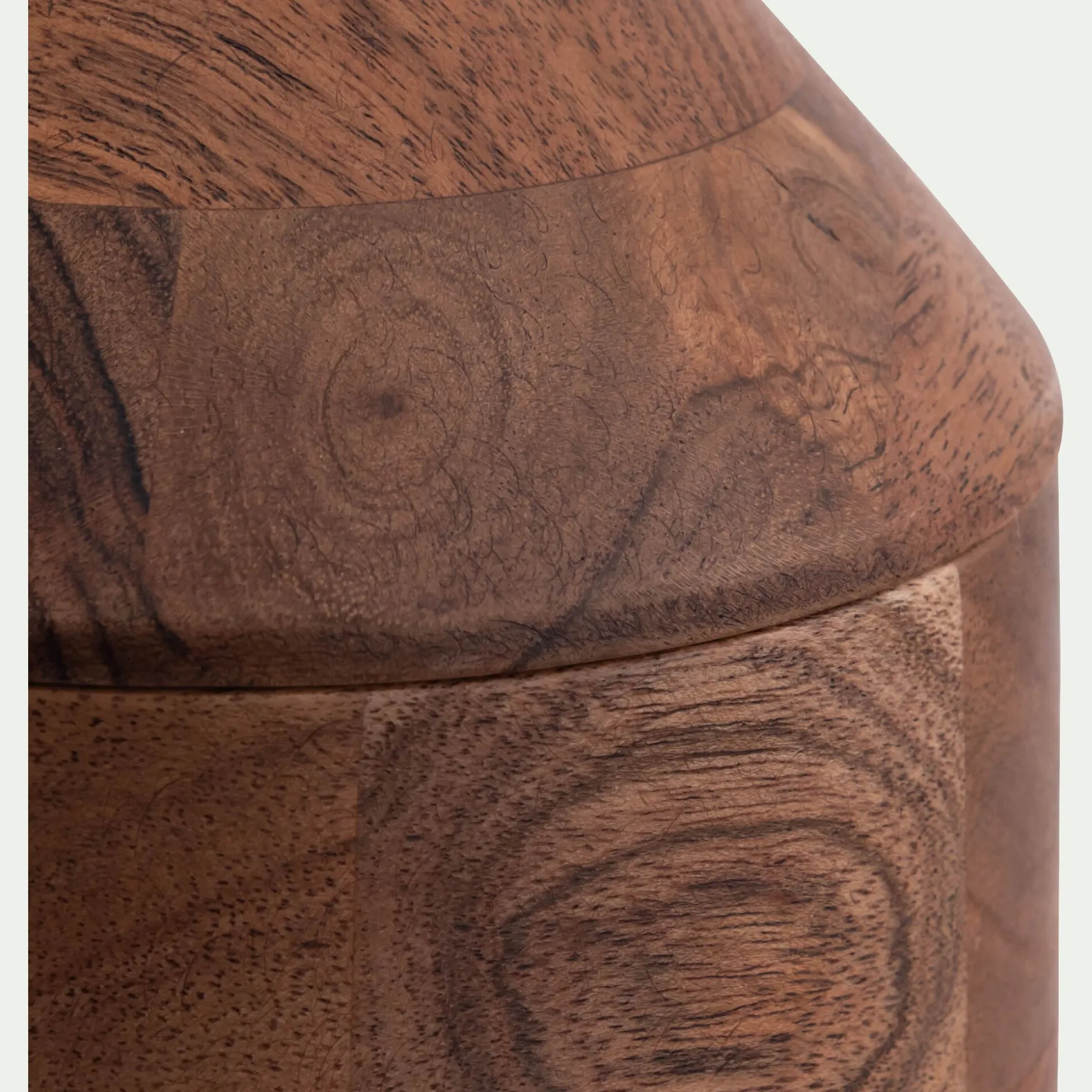 Boite décorative en bois d'acacia D12xH16cm - naturel