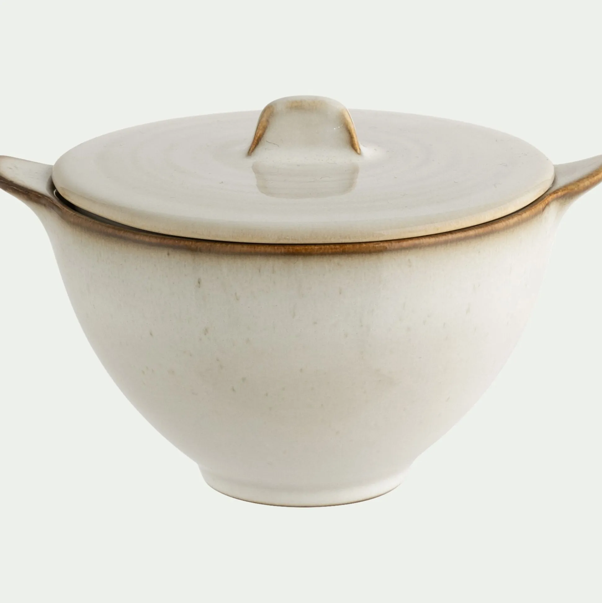 Bol avec couvercle en grès D16,5cm - beige alpilles
