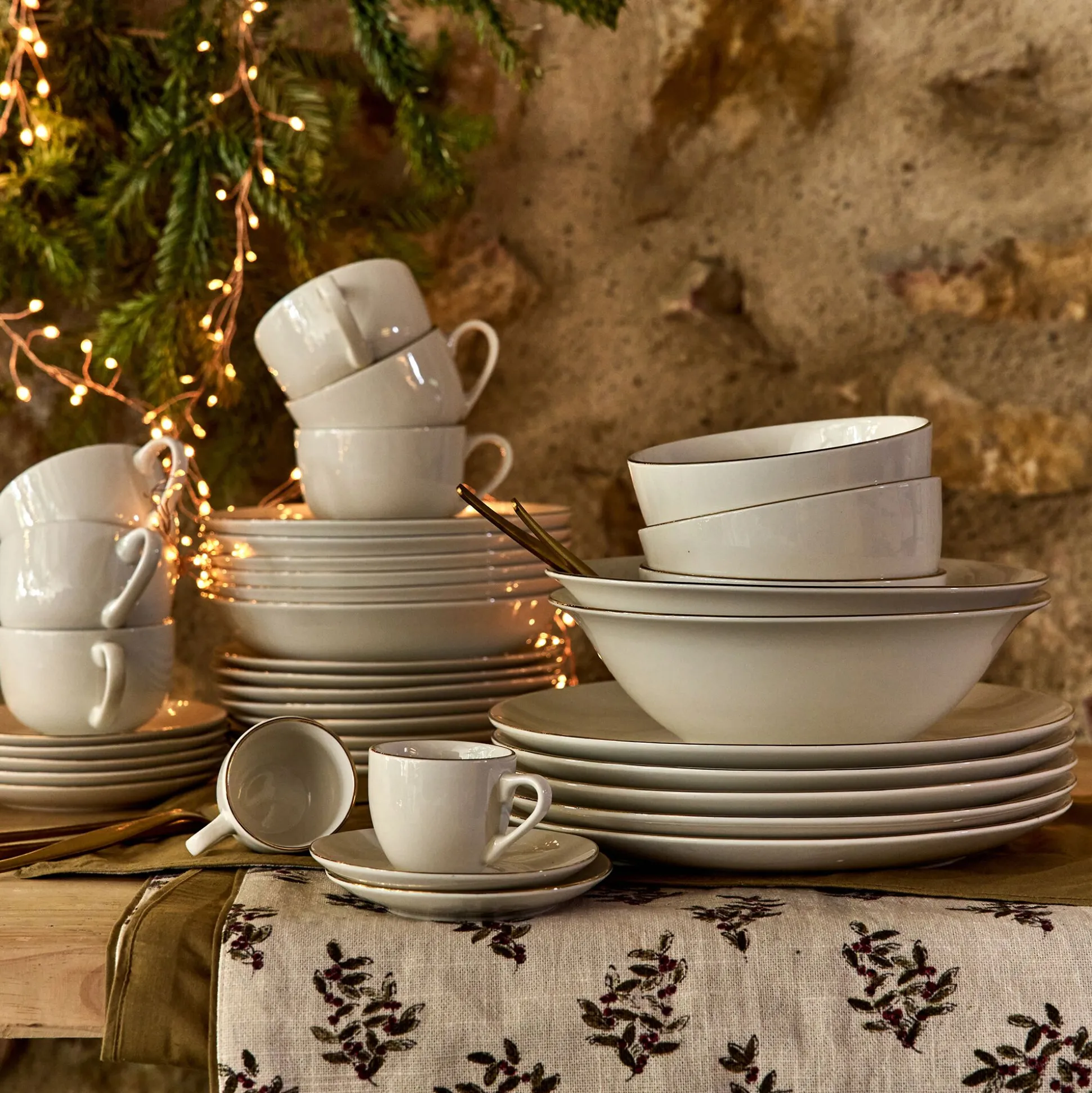 Bol avec liseré en porcelaine D13,5cm - blanc