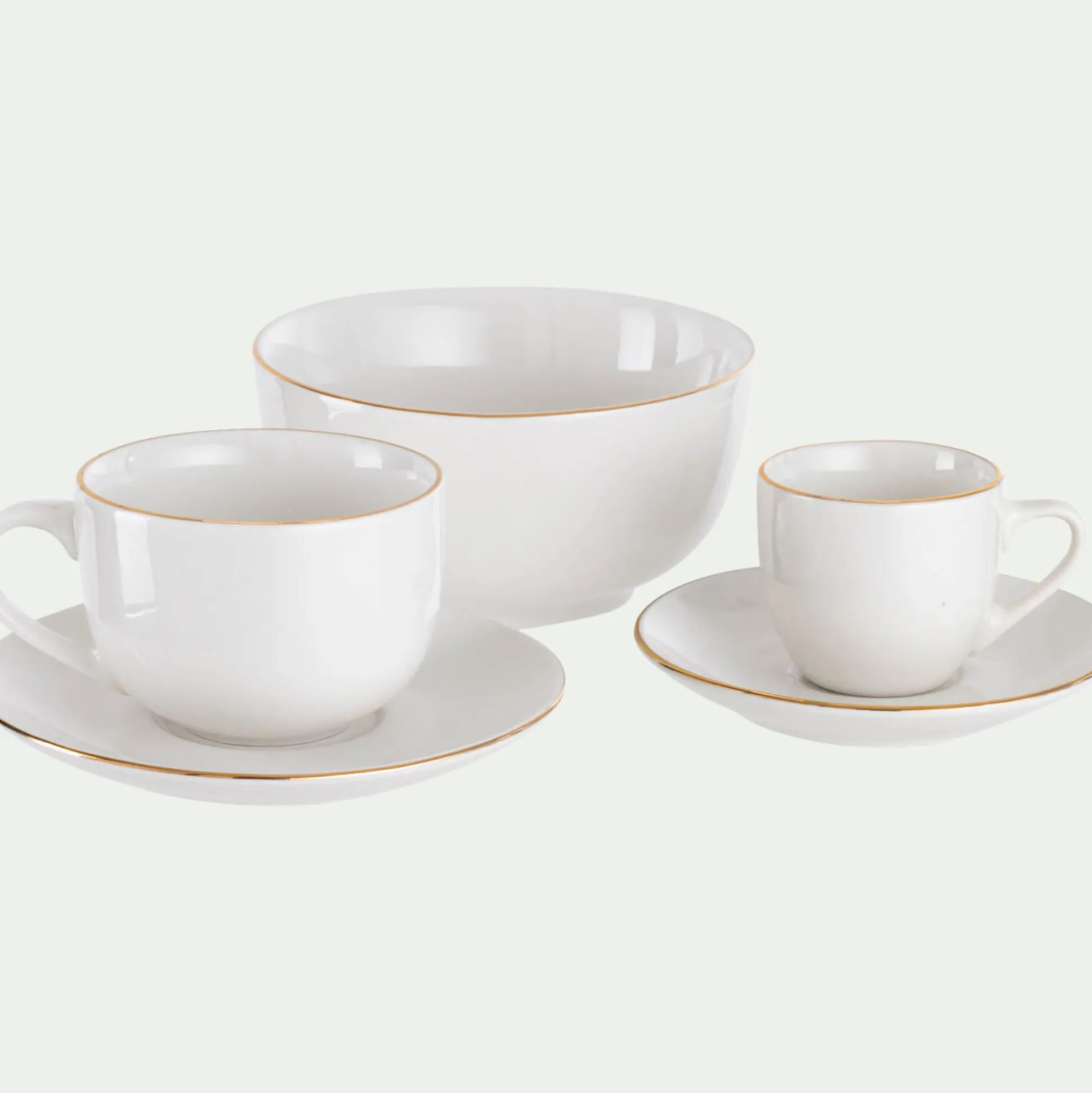Bol avec liseré en porcelaine D13,5cm - blanc