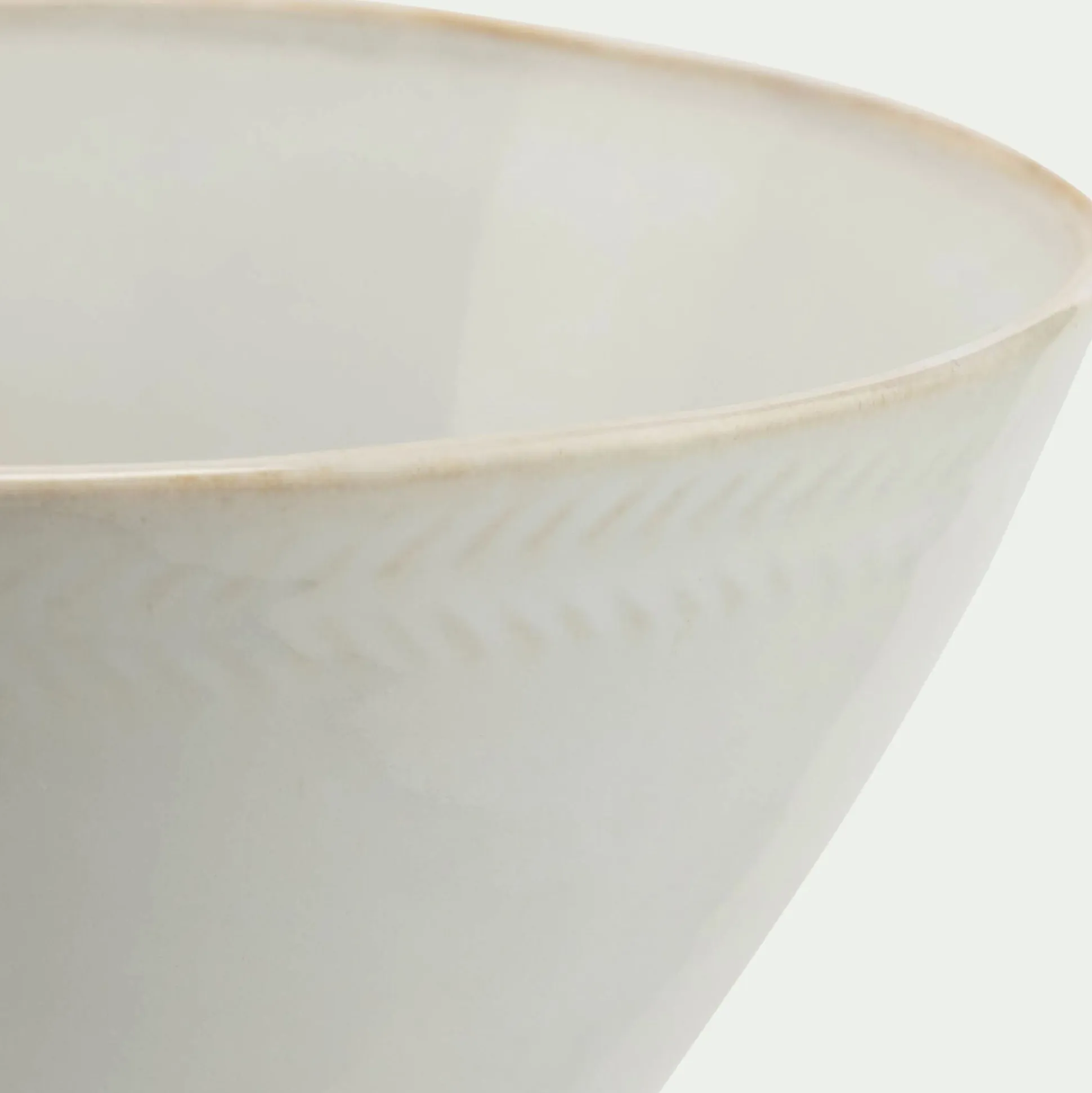 Bol en grès avec liseré beige D15,7cm - blanc ventoux