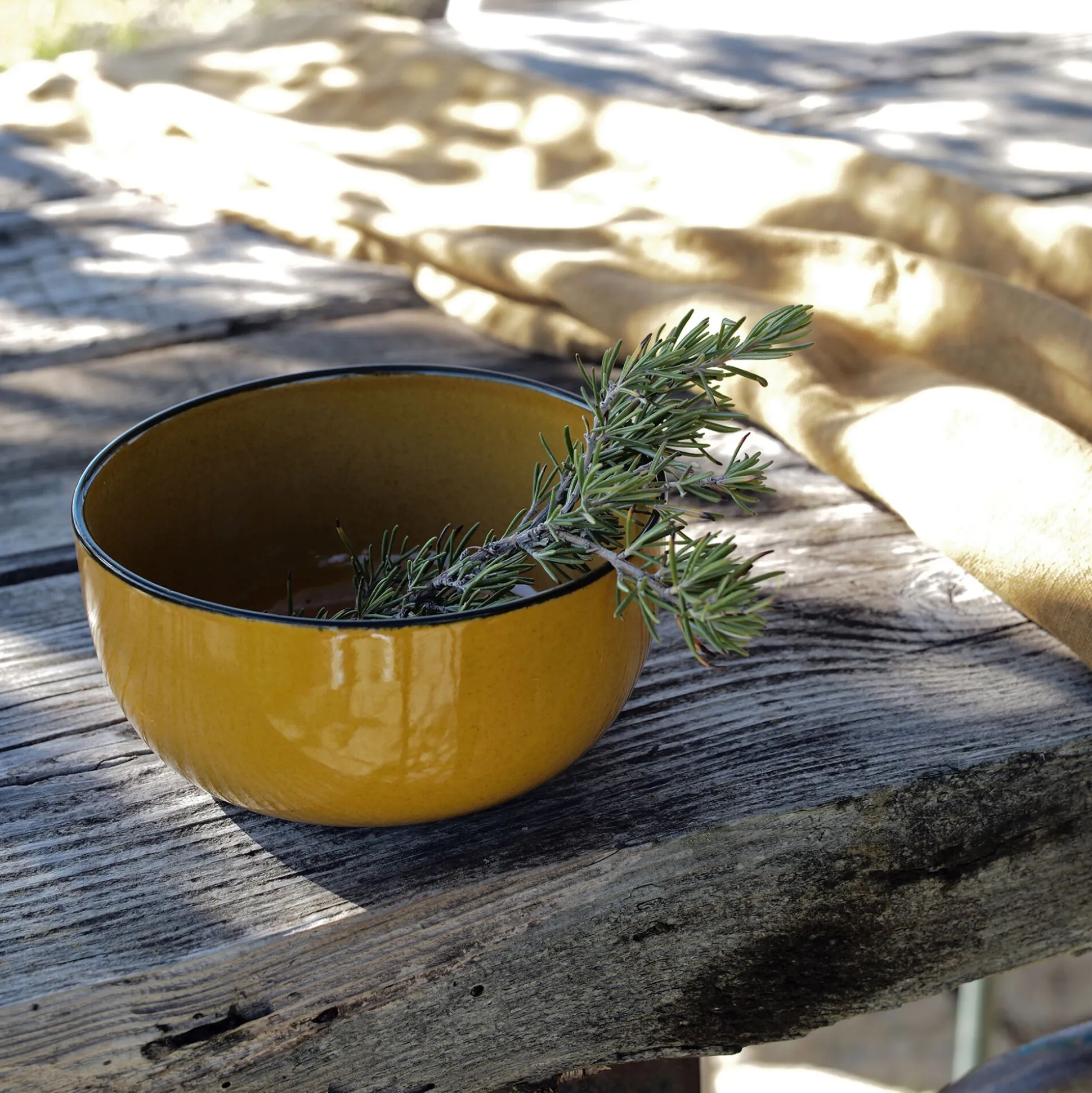 Bol en grès D14,8cm - jaune