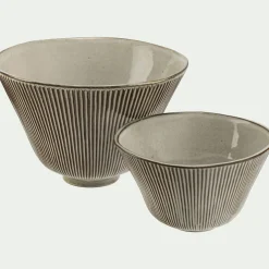 Bol en grès réactif D18cm - marron écorce