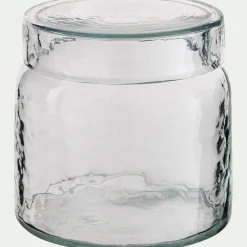 Boîte déco avec couvercle en verre D11cm - transparent