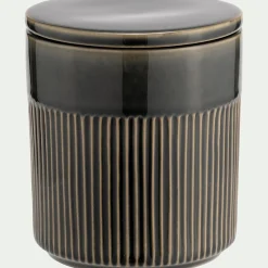 Boîte déco en grès D11xH13,5cm - bleu