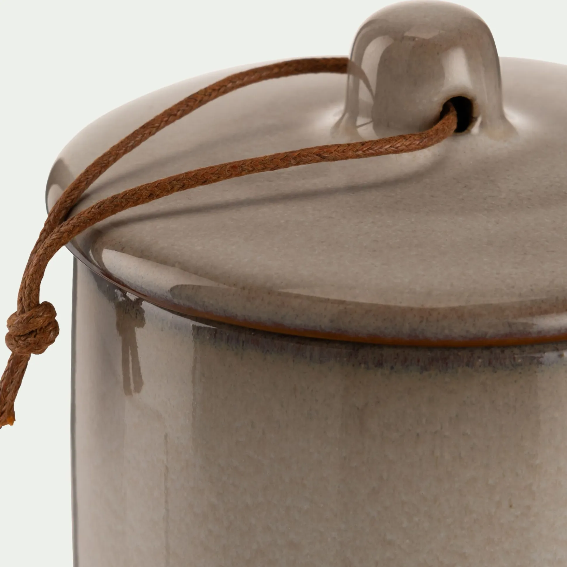 Boîte déco en grès H10cm - gris