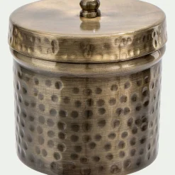 Boîte décorative ronde en fer - doré D10xH10cm