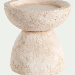 Bougeoir en ciment H15xD15,3cm - beige