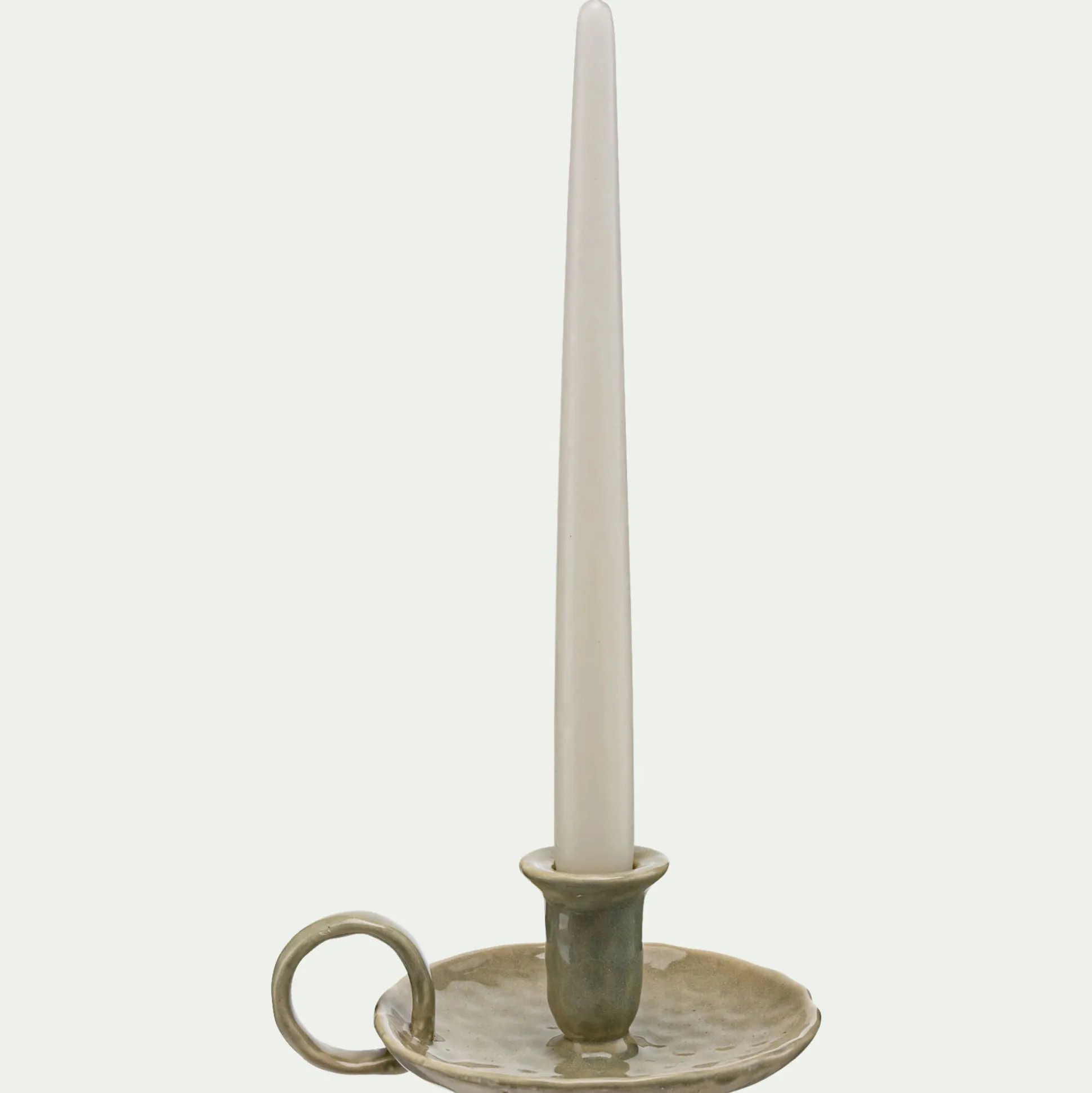 Bougeoir en céramique D15,5xH6,5cm - vert