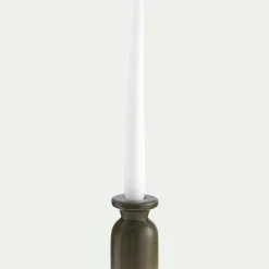 Bougeoir en céramique D5,5xH8,5cm - vert cèdre