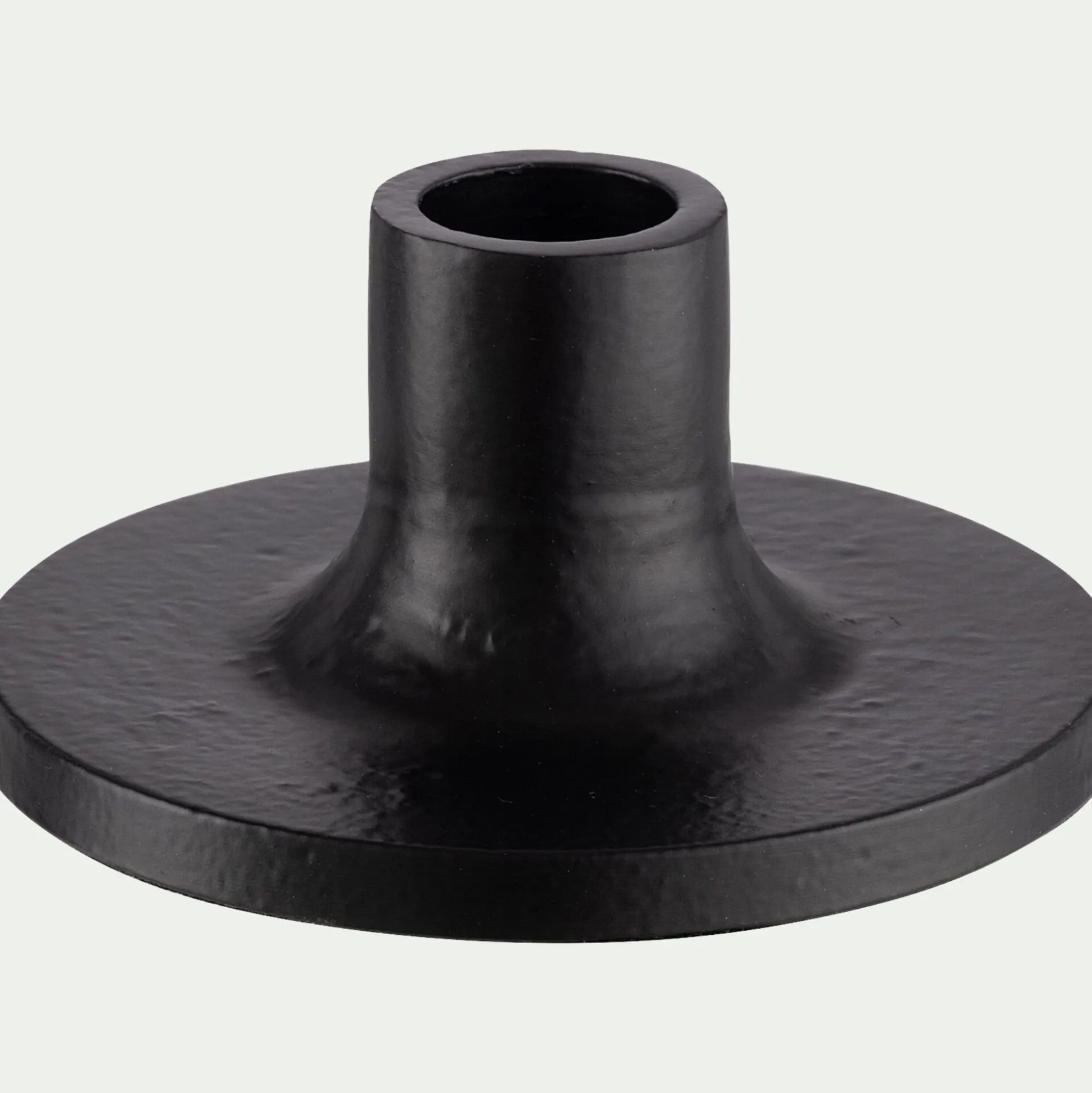 Bougeoir rond en fonte d'aluminium D10cm - noir
