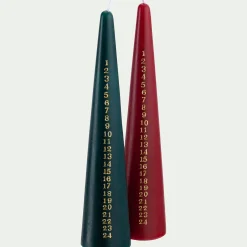 Bougie de Noël en forme de sapin H25cm - vert (modèle aléatoire)