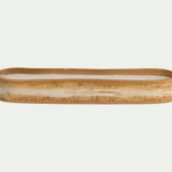 Bougie en faïence ovale l34,5cm - beige