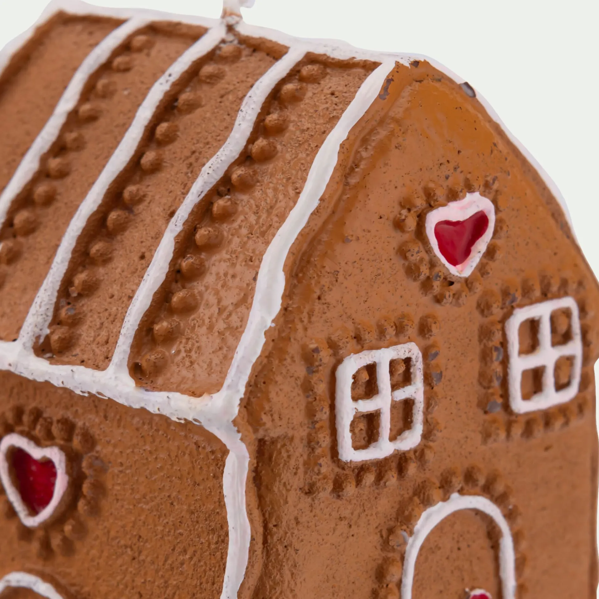 Bougie forme maisonnette pain d'épices - marron