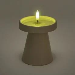 Bougie à LED D9xH10cm - beige sable