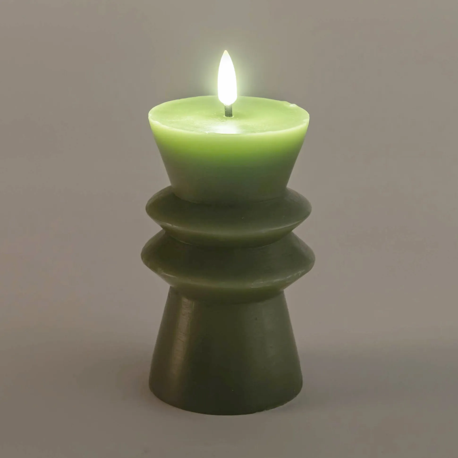 Bougie à LED D7,7xH14,6cm - vert
