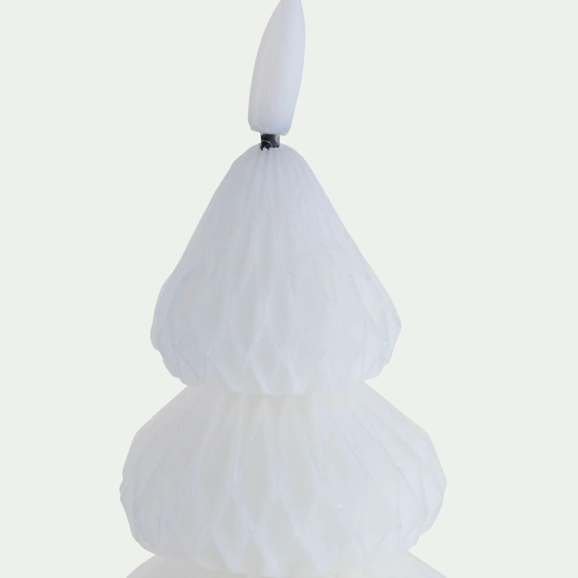 Bougie à LED forme sapin H13,5cm - blanc
