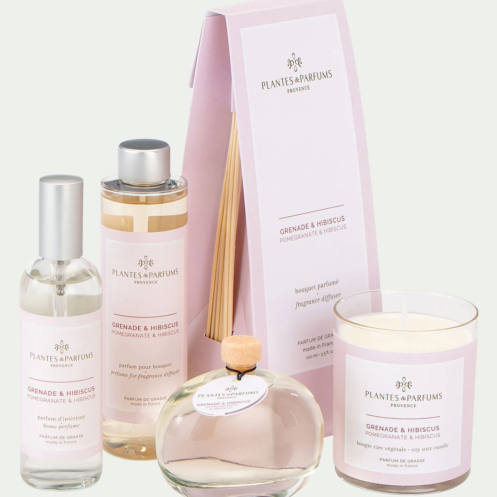 Bougie parfumée senteur Grenade Hibiscus 180g