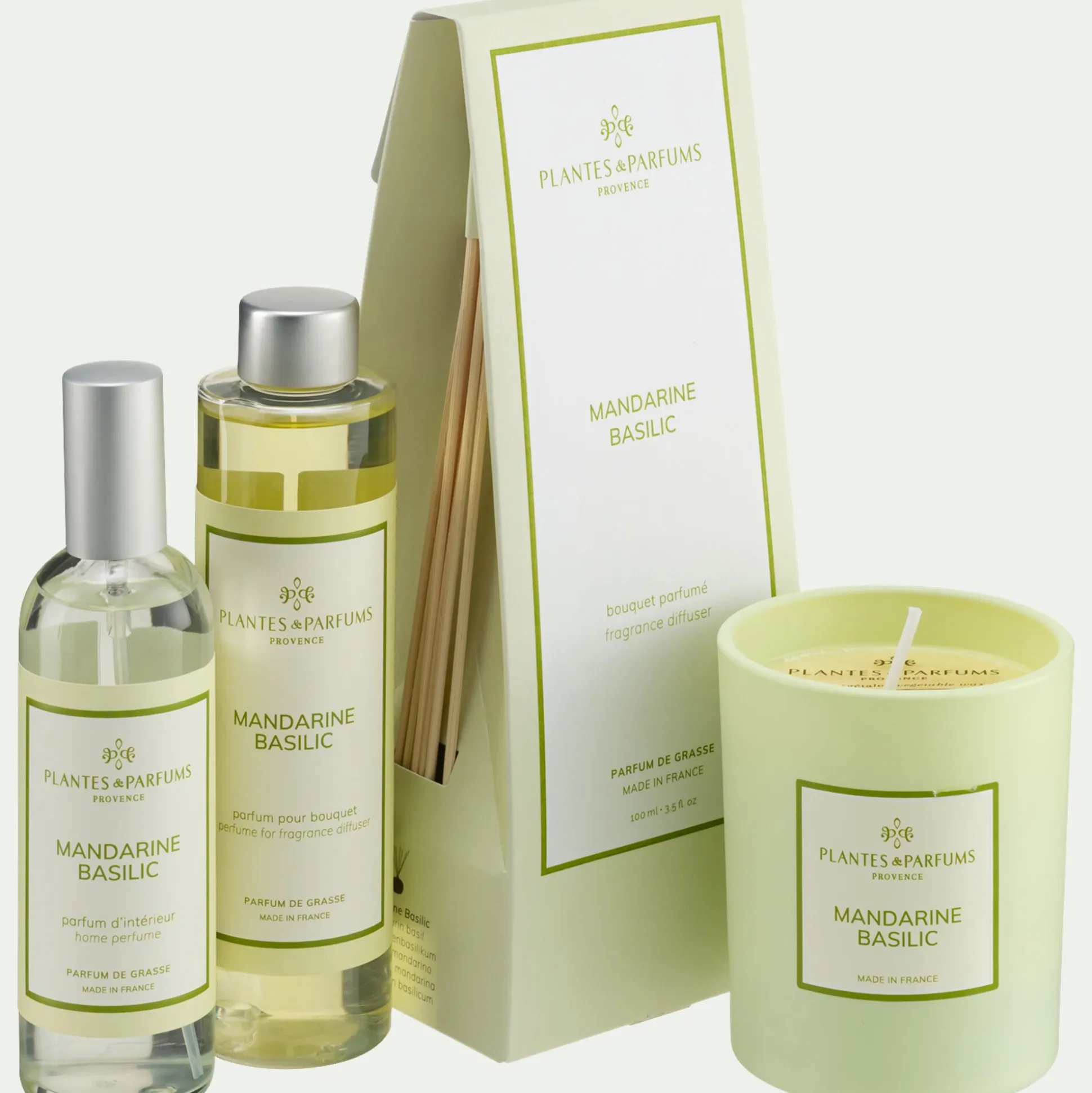 Bougie parfumée senteur mandarine et basilic 180g