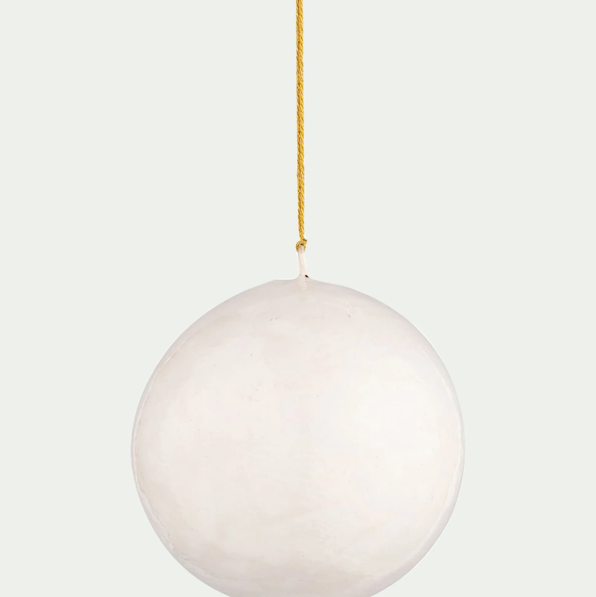 Boule de Noël en papier mâché D7cm - blanc