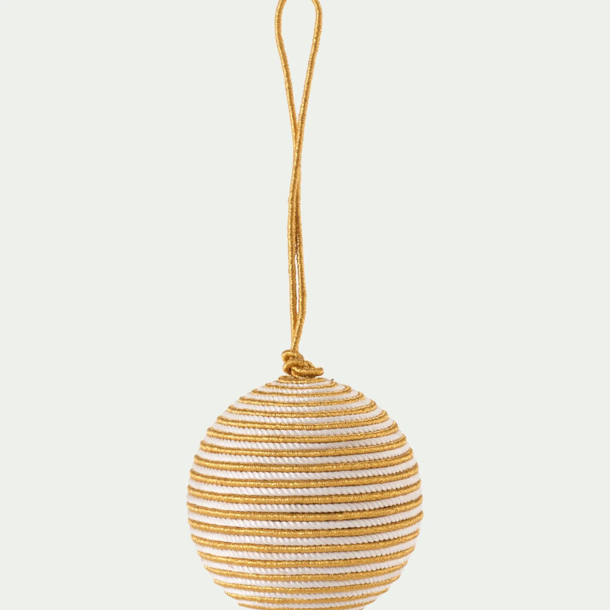Boule de Noël en rayonne et zari à rayure D7cm - doré