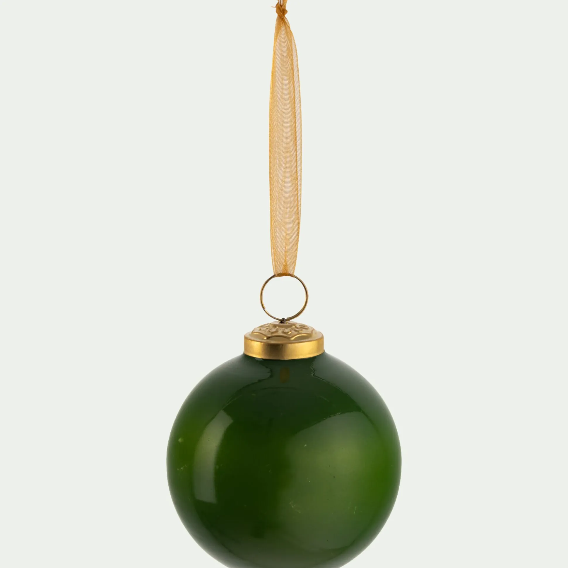 Boule de Noël en verre D9cm - vert