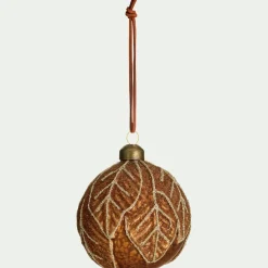 Boule de noël en verre D8cm - vert (modèle aléatoire)