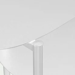 Bout de canapé double plateau en métal - blanc H50cm