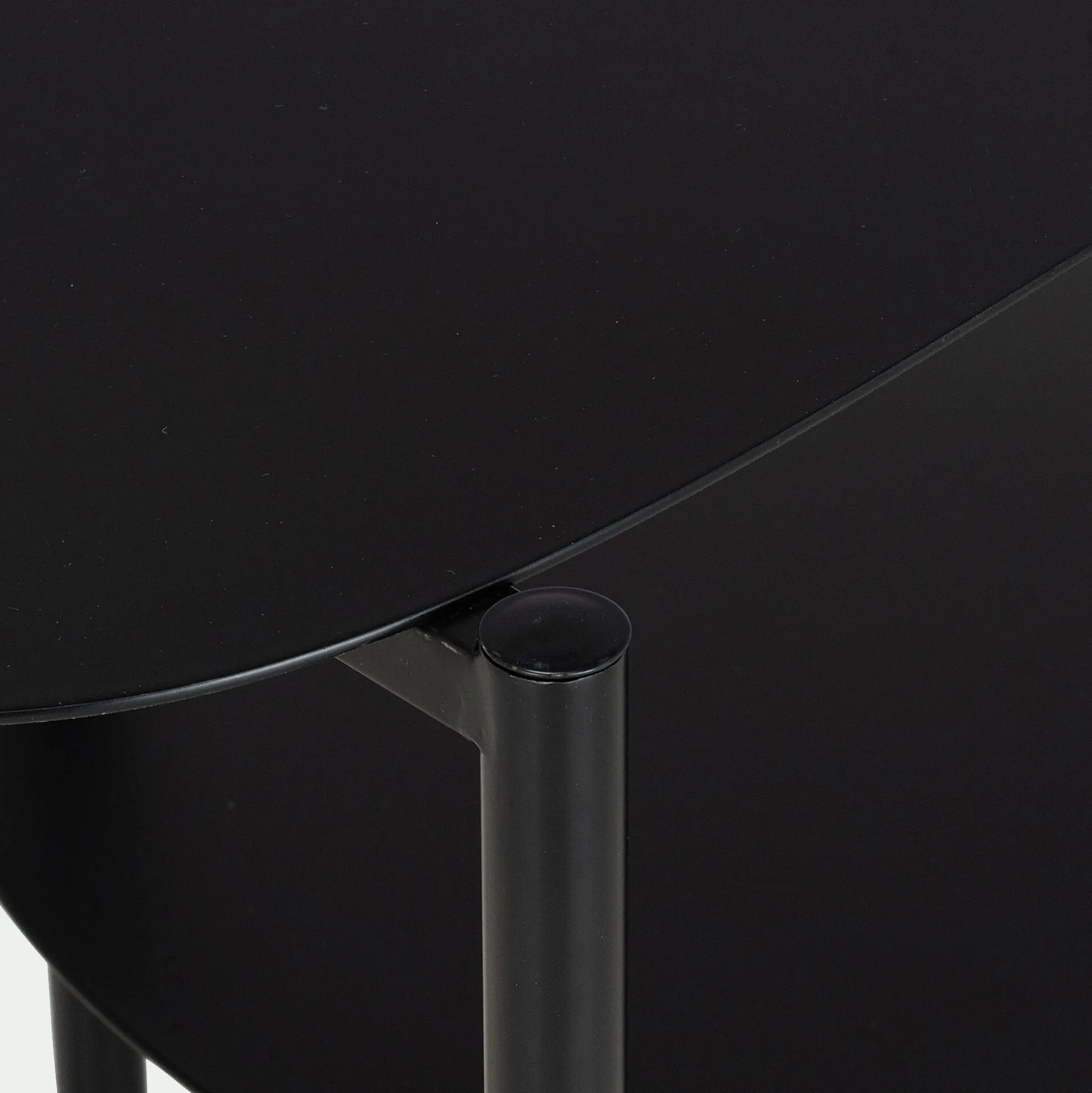 Bout de canapé double plateau en métal - noir H50cm