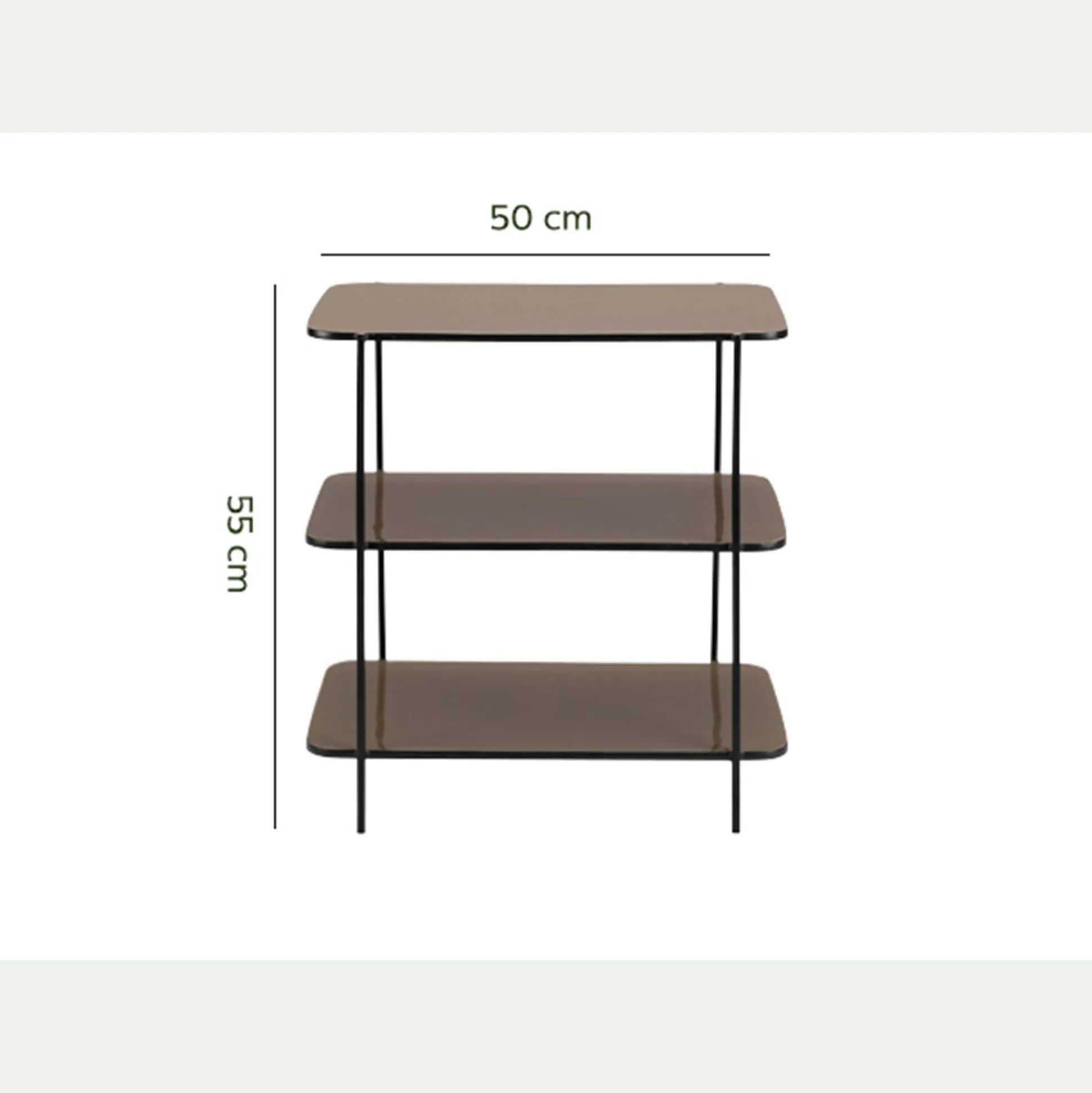 Bout de canapé en acier L30xH55cm - beige