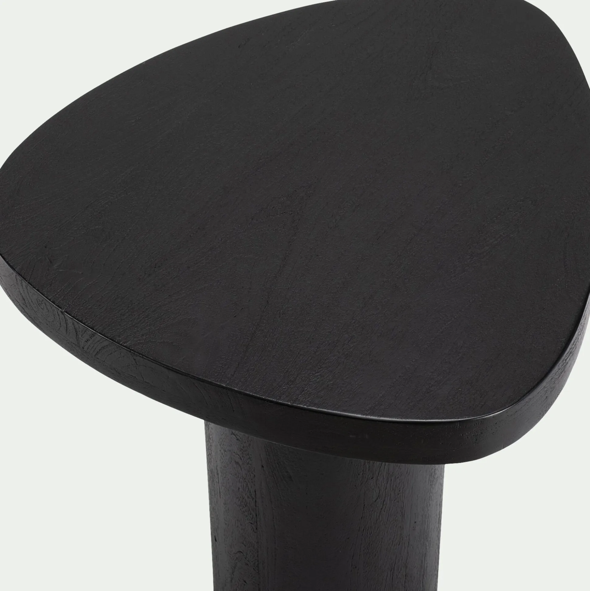 Bout de canapé en bois de manguier D50cm - noir