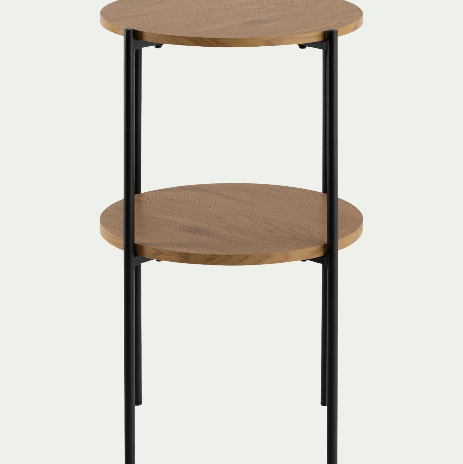 Bout de canapé en bois et acier - naturel D40xH72cm