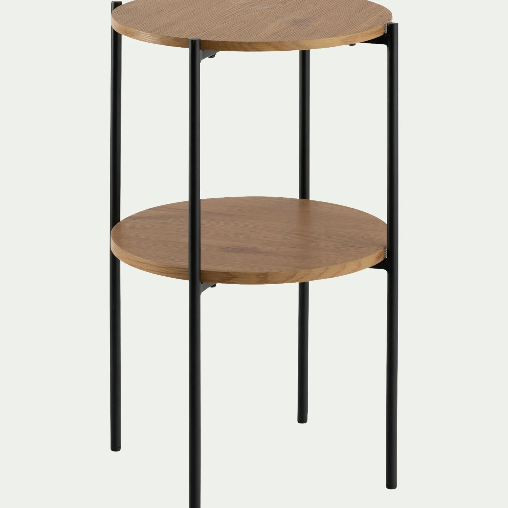 Bout de canapé en bois et acier - naturel D40xH72cm