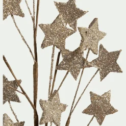 Branchage de Noël artificiel étoilé H70cm - doré