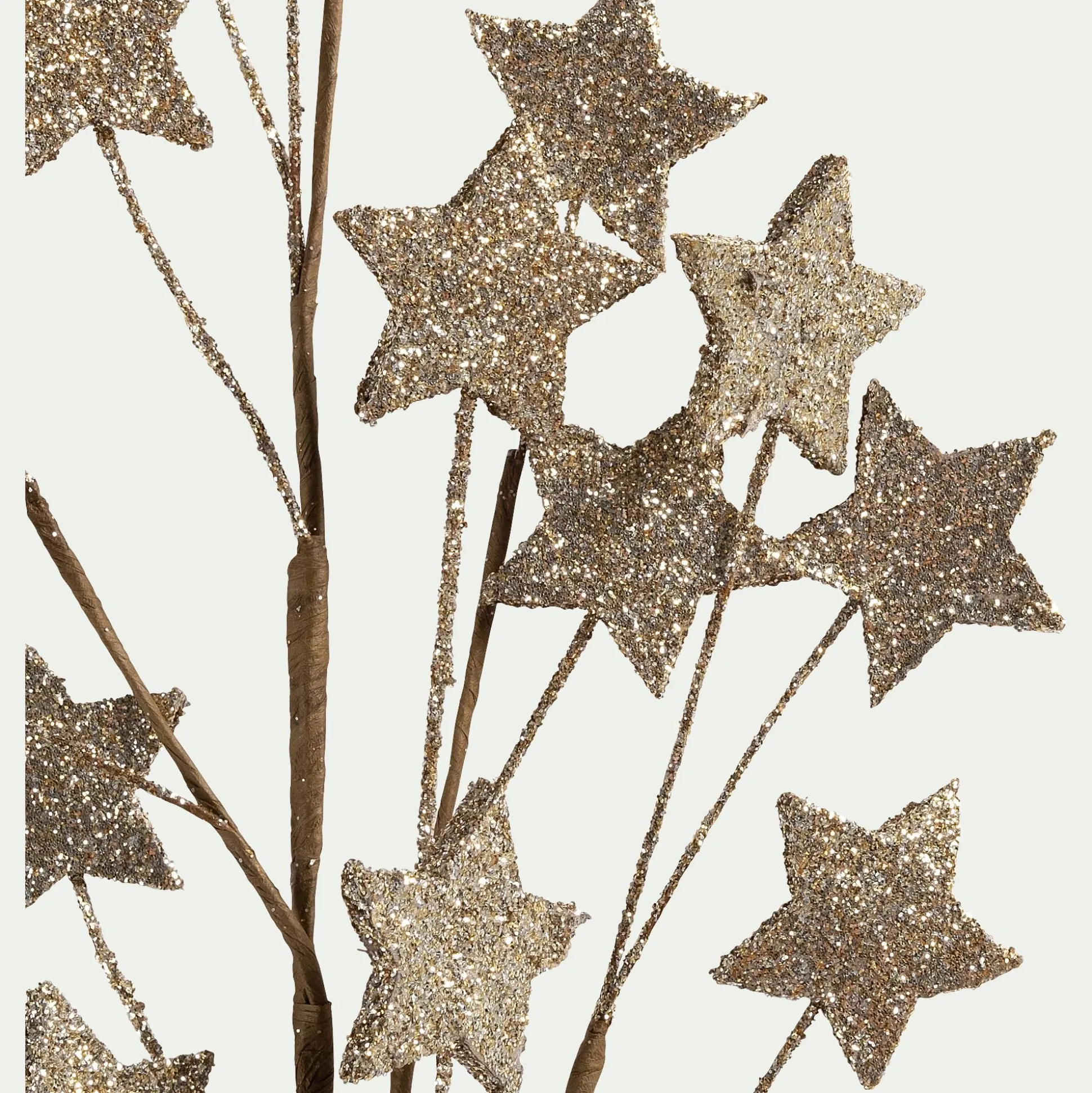 Branchage de Noël artificiel étoilé H70cm - doré